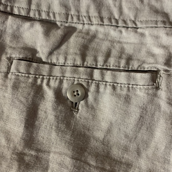 100% Linen 8.5” shorts Willi Smith gray 17” waist drawstring - Picture 4 of 6